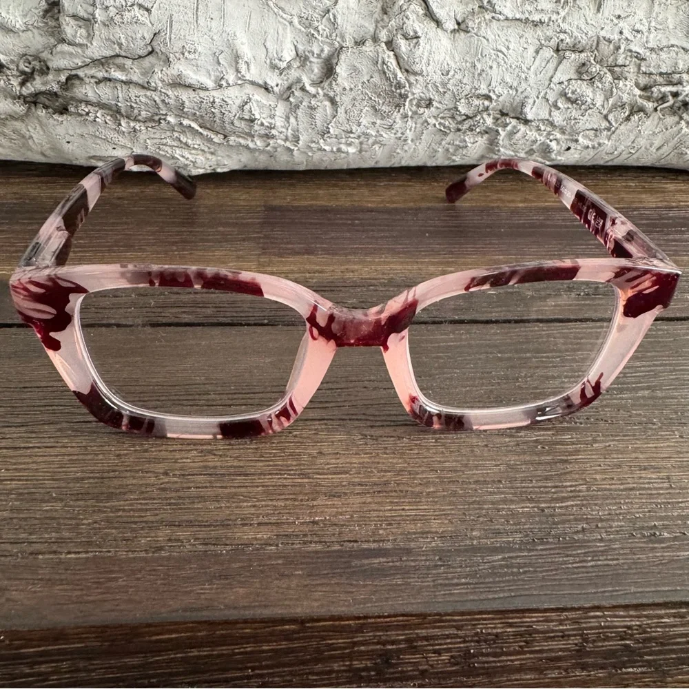 Pink & Brown Tortoiseshell Fashion Glasses PL 0 Strength NWOT